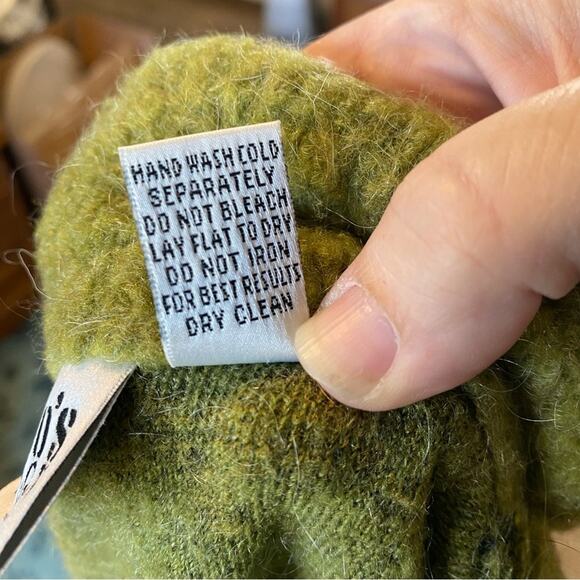 Chico's pea green olive jacket Coat mohair blend made in the USA size 1 Medium - Picture 8 of 8